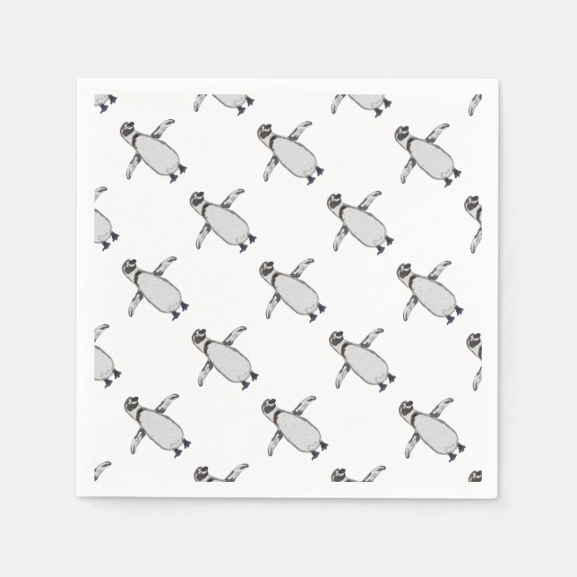 Cartoon Penguin Napkin (Front)