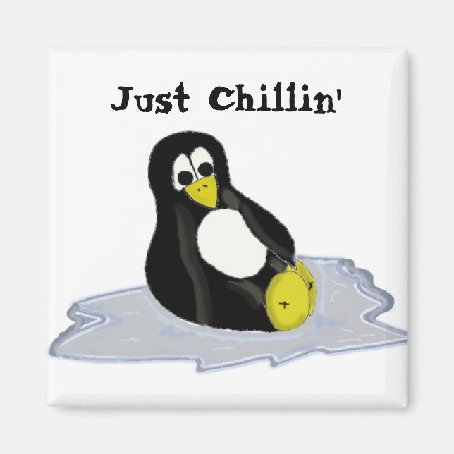 Cartoon  Penguin on Ice Magnet (Front)