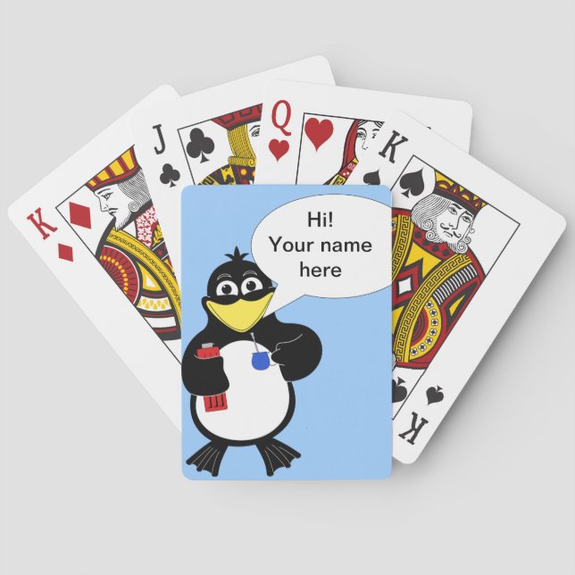 Cartoon penguin playing cards (Back)