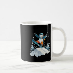 Cartoon Penguin Snowboarding Adventure Winter  Coffee Mug