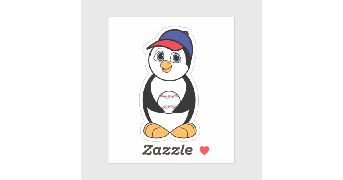 Cartoon Penguin with Baseball Zazzle
