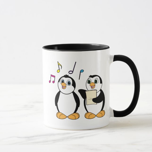 Cartoon Penguins Singing Mug (Right)