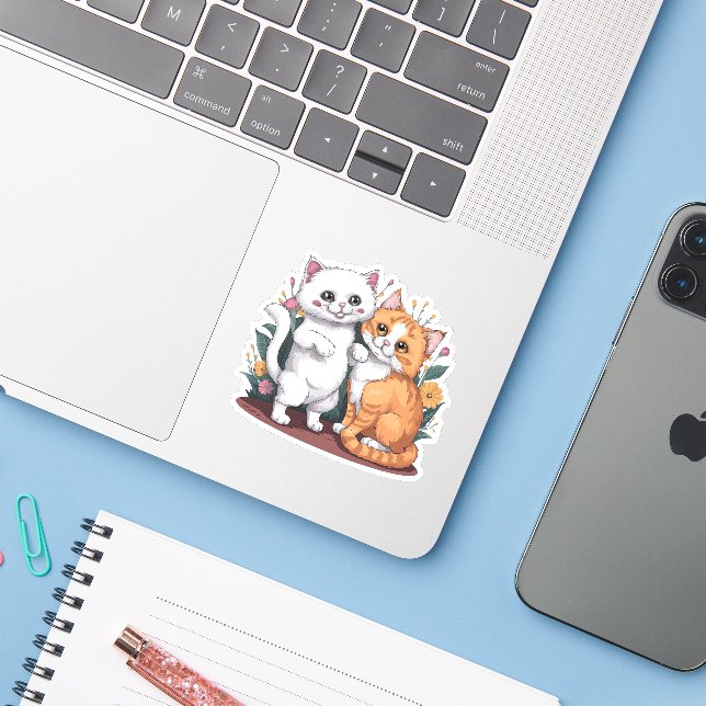 Cartoon Persian Cats (Laptop w/ iPhone)