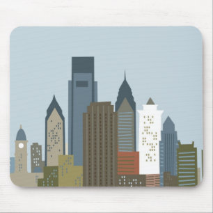Cartoon Philadelphia Mouse Mat