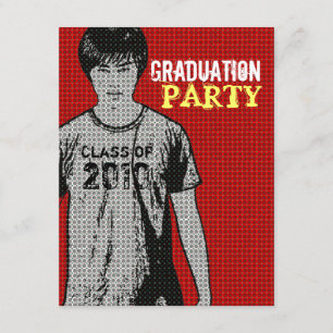 Cartoon Photo Insert 4 Graduation Party Invitation
