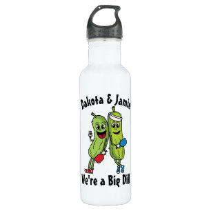 Cartoon Pickle Pair Pickleball Team Big Dill Stain 710 Ml Water Bottle