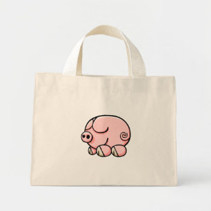 Cartoon Pig Mini Tote Bag