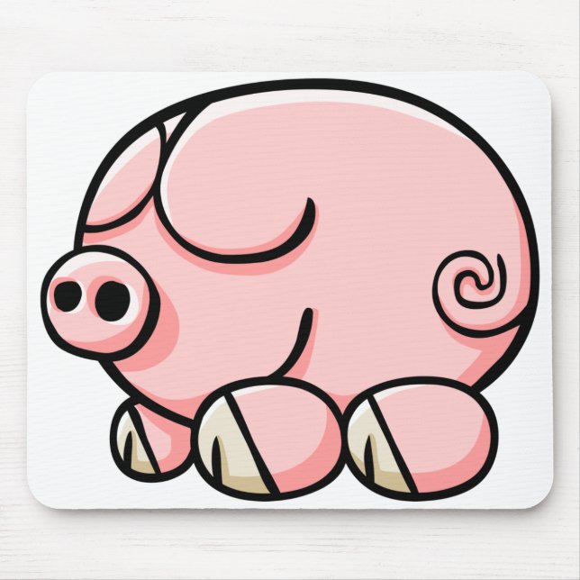 Cartoon Pig Mouse Mat (Front)