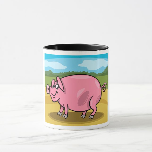 Cartoon Pig On A Farm Mug (Creator Uploaded)