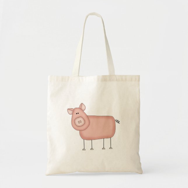 Cartoon Pig Tote Bag (Front)