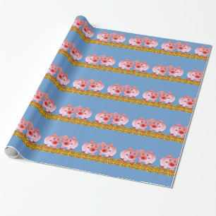 Cartoon Pigs Wrapping Paper