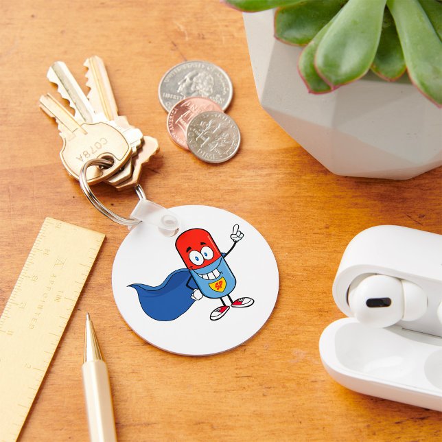 Cartoon Pill Capsule Key Ring (Creator Uploaded)