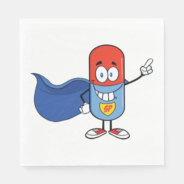 Cartoon Pill Capsule Napkin (Front)