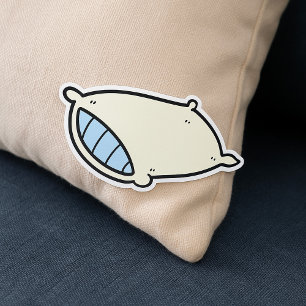 Cartoon Pillow with Giant Rectangular Sticker