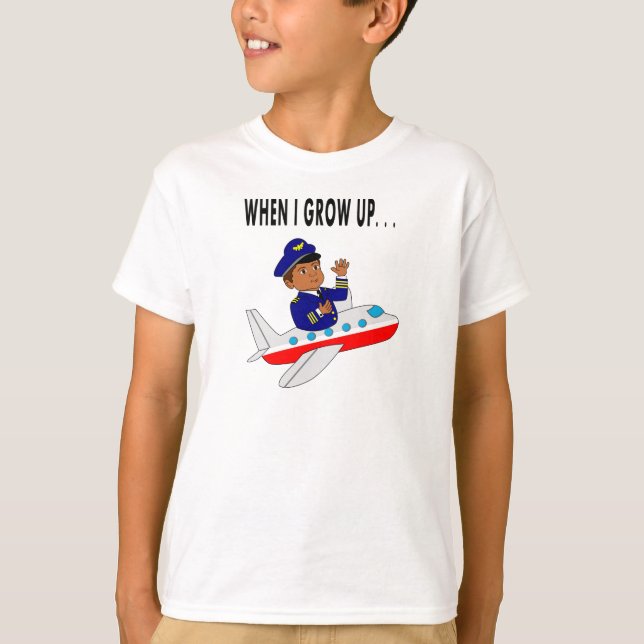 Cartoon Pilot in Flight T-shirt (Front)