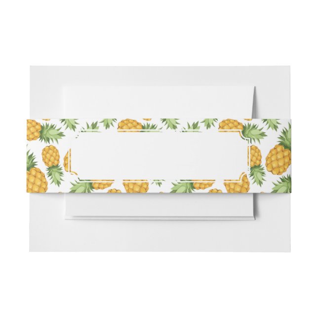 Cartoon Pineapple Pattern Invitation Belly Band (Front Example)