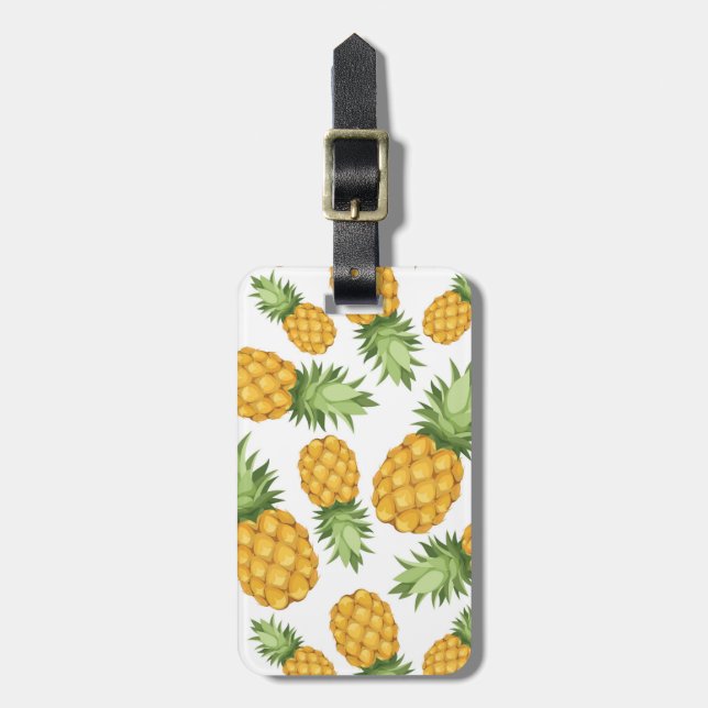 Cartoon Pineapple Pattern Luggage Tag (Front Vertical)