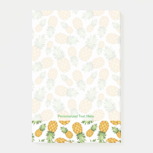Cartoon Pineapple Pattern Post-it Notes (Front)