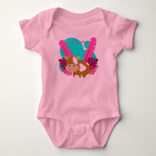 Cartoon pink baby bodysuit