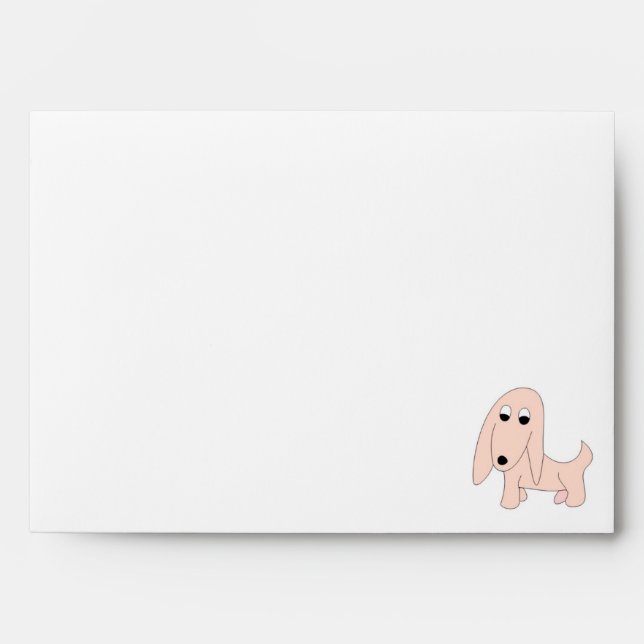 Cartoon pink dog Pretty Pooch white Envelope (Front)