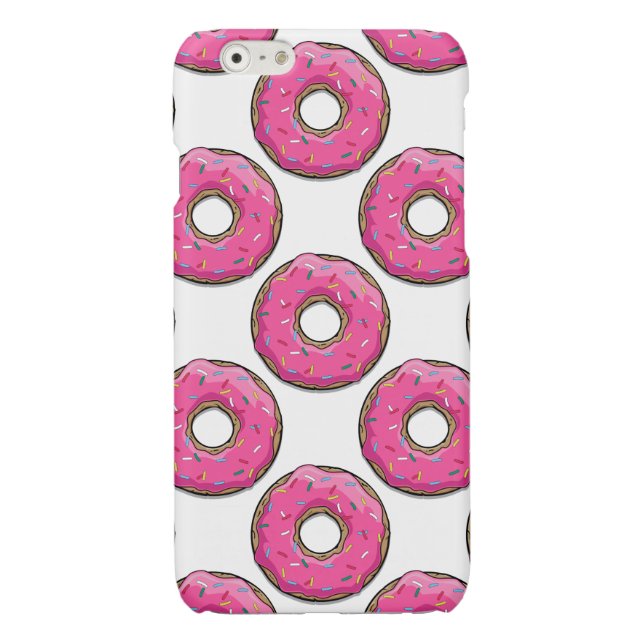 Cartoon Pink Doughnut With Sprinkles iPhone Case (Back)
