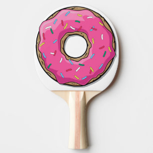 Cartoon Pink Doughnut With Sprinkles Ping Pong Paddle