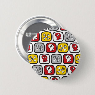 Cartoon Pirate / Skeleton Skulls & Bones Fun Kid's 6 Cm Round Badge