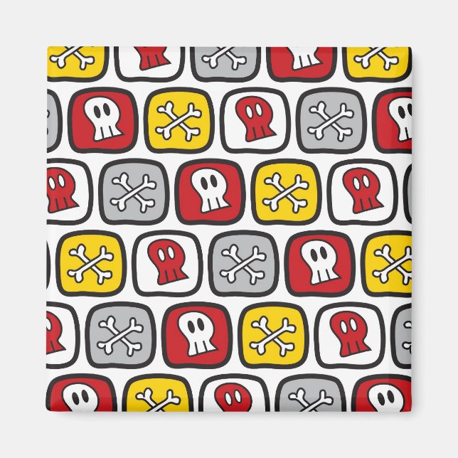 Cartoon Pirate / Skeleton Skulls & Bones Fun Kid's Magnet (Front)