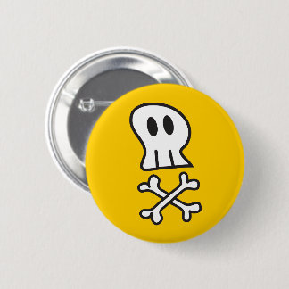 Cartoon Pirate Skull & Bone Kid's Halloween Party 6 Cm Round Badge
