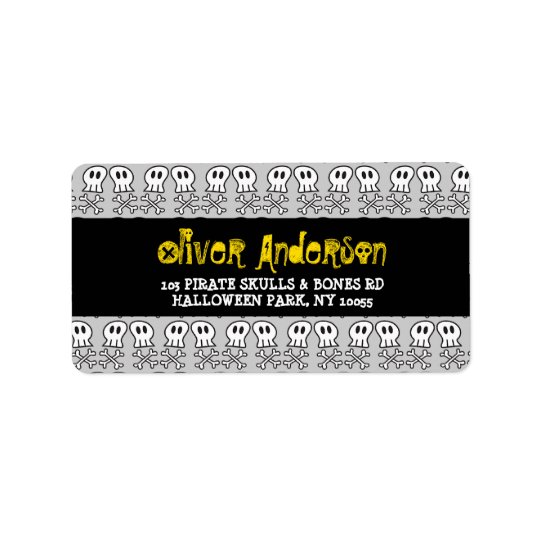 Cartoon Pirate Skulls & Bones Address Labels