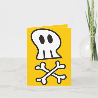 Cartoon Pirate Skulls & Bones Children Halloween Card