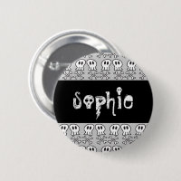 Cartoon Pirate Skulls & Bones Kid's Party Name Tag