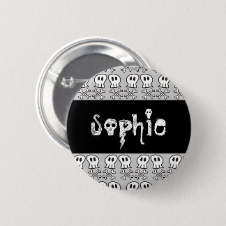 Cartoon Pirate Skulls & Bones Kid's Party Name Tag 6 Cm Round Badge