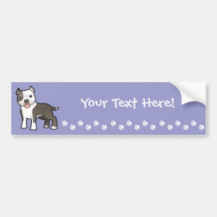 Cartoon Pitbull / American Staffordshire Terrier Bumper Sticker