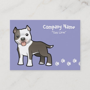 Cartoon Pitbull / American Staffordshire Terrier Business Card