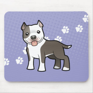 Cartoon Pitbull / American Staffordshire Terrier Mouse Mat