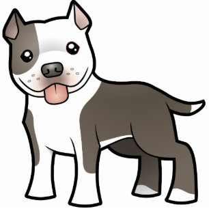 Cartoon Pitbull / American Staffordshire Terrier Photo Sculpture Magnet