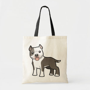 Cartoon Pitbull / American Staffordshire Terrier Tote Bag