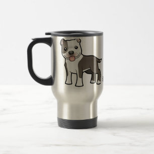 Cartoon Pitbull / American Staffordshire Terrier Travel Mug