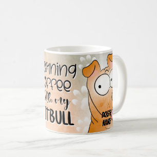 Cartoon Pitbull Dog Pet Coffee Mug, Cup