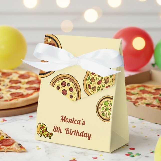 Cartoon pizza party birthday favour box (Creator Uploaded)