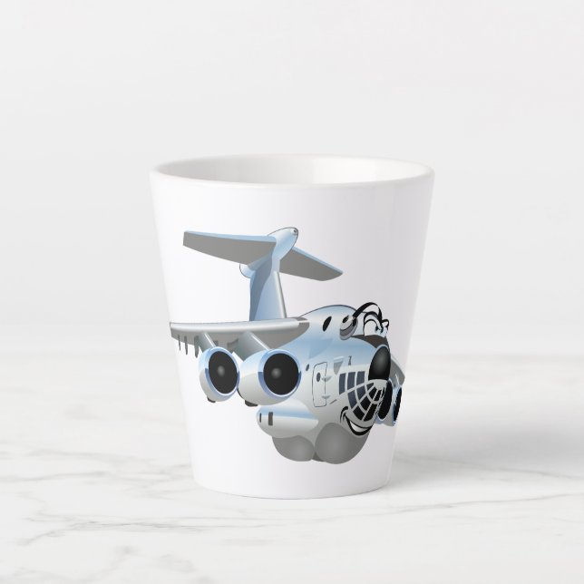 Cartoon plane latte mug (Front)