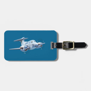 Cartoon plane luggage tag