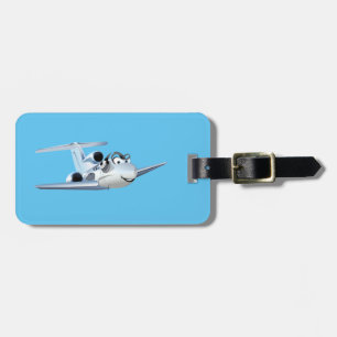 Cartoon plane luggage tag