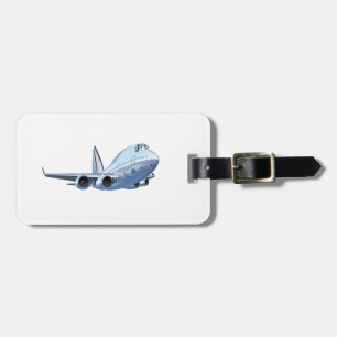 Cartoon plane luggage tag