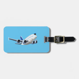 Cartoon plane luggage tag