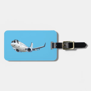 Cartoon plane luggage tag