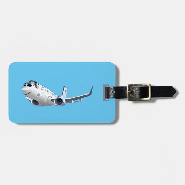 Cartoon plane luggage tag (Front Horizontal)