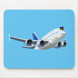 Cartoon plane mouse mat