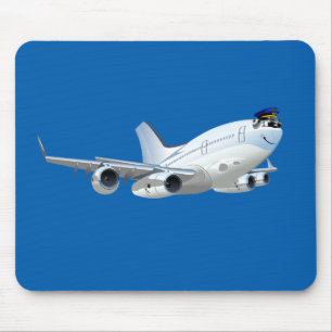 Cartoon plane mouse mat
